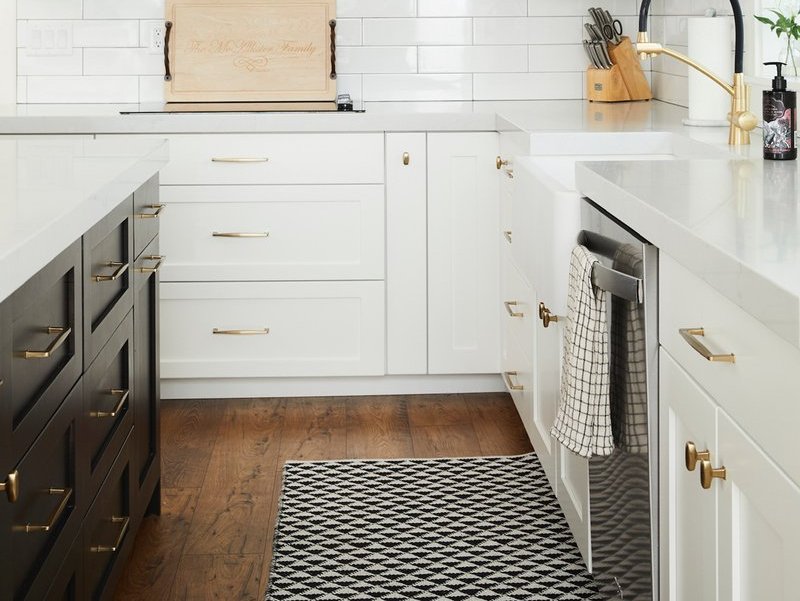 Mohawk's new laminate flooring RevWood on the kitchen floor