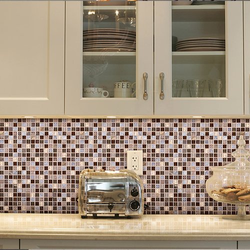 Custom glass tile mosaic backsplash in Santa Barbara, CA from Chisum's Floor Covering