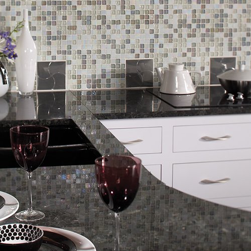 Glass tile backsplash installation in Santa Paula, CA from Chisum's Floor Covering
