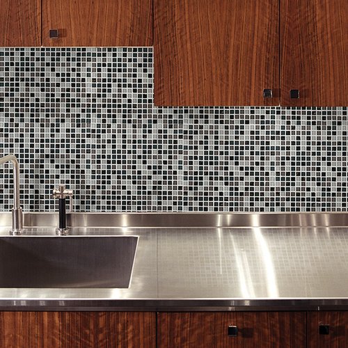 Glass tile backsplash installation in Ojai, CA from Chisum's Floor Covering